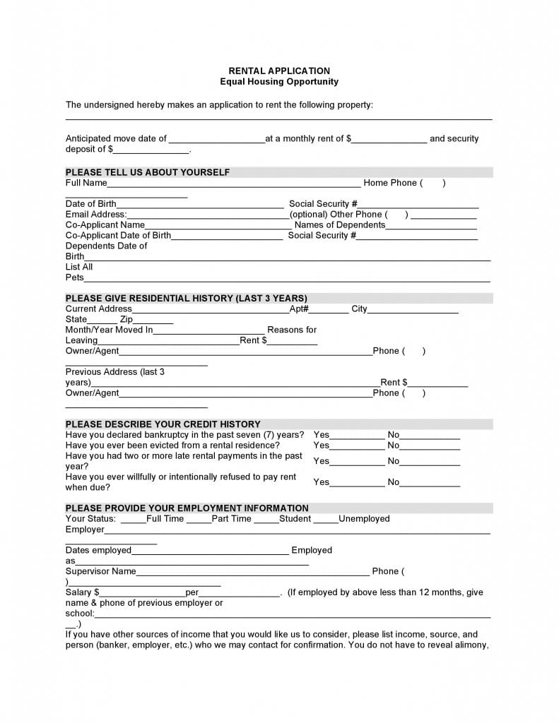 Free Alabama Rental Application Form Pdf Template Form Download 5710