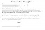 Promissory Note Simple Form