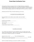 Tenant Bank Verification Form