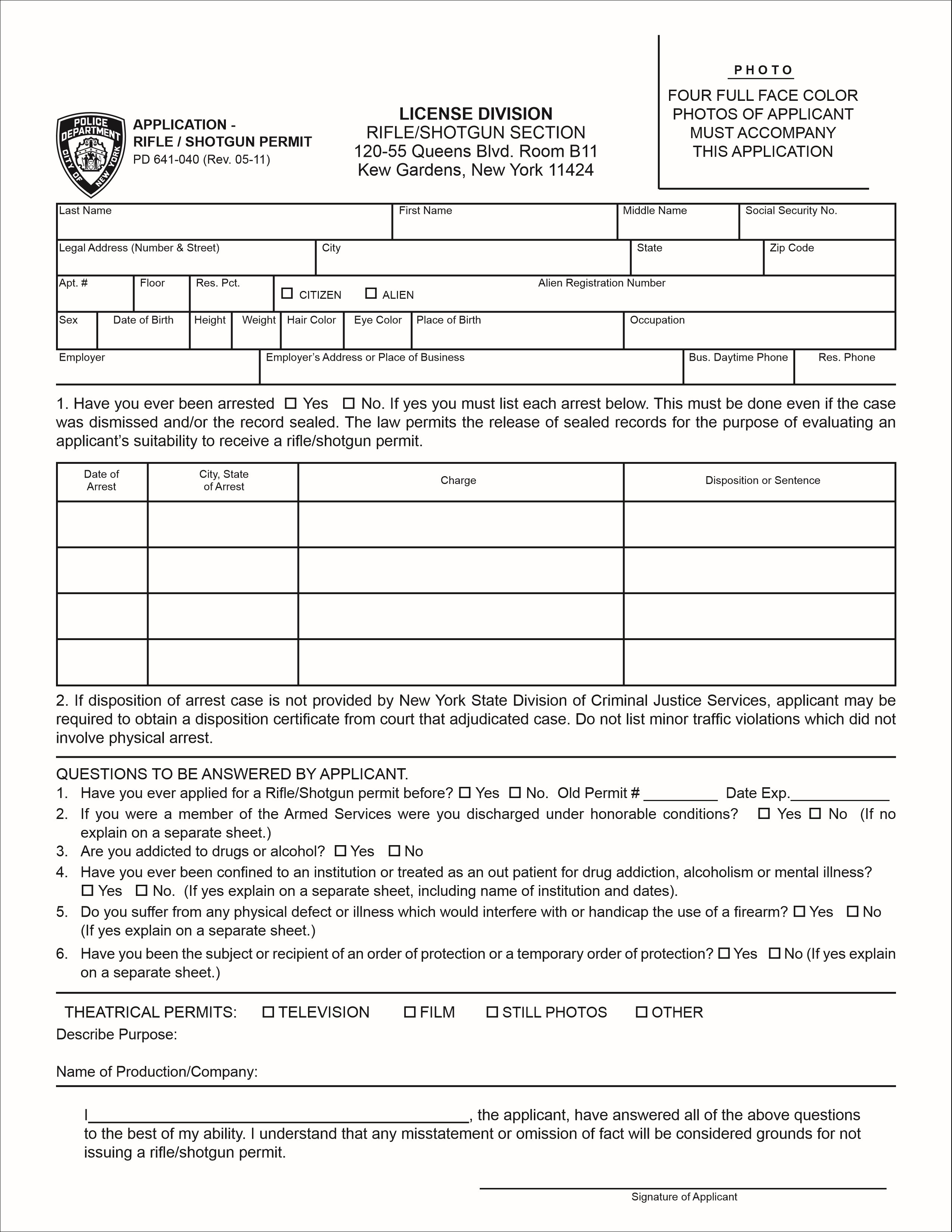 Free Firearms Forms Pdf Template Form Download 7313