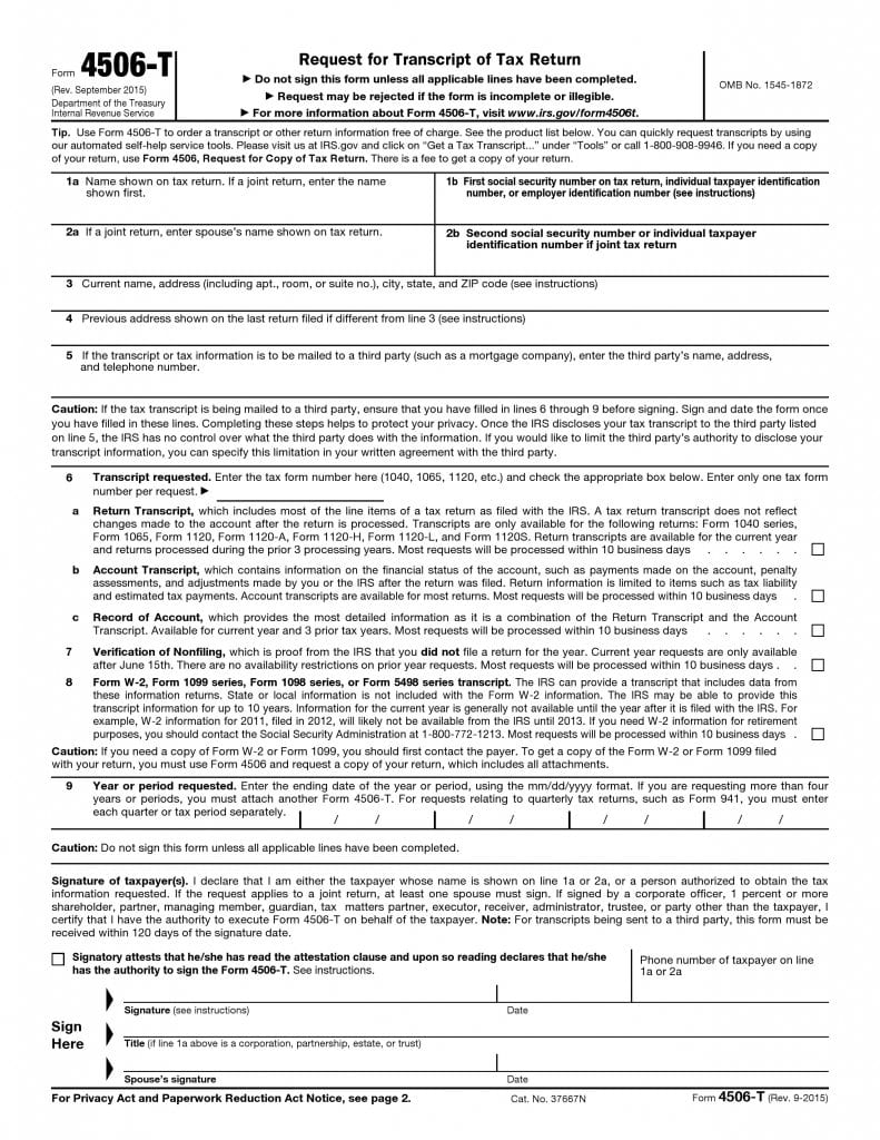 What Is A Tax Transcript Form