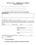 Florida Notice To Quit Termination Of Tenancy 7 Day Or 15 Day